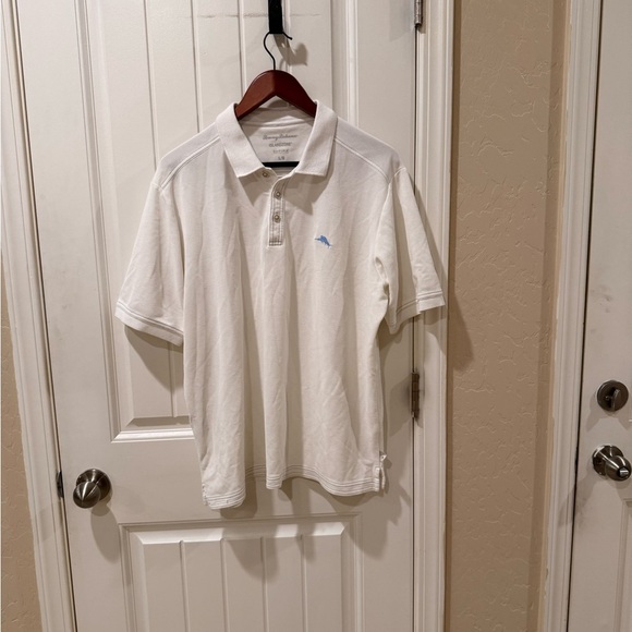 Tommy Bahama Other - Tommy Bahama White Polo Shirt with Blue Logo